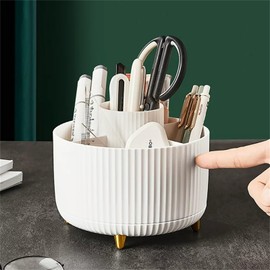 Makeup Box, Storage Box, Dustproof, for Makeup Brushes, Storage Cylinder, Dresser, Table, Lipstick, Eyeshadow, Pen Container, Storage Barrel, Makeup Bag, Empty (WH2, One Size)