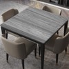 Light Gray Wood Grain Fitted Tablecloth Square, Elastic Edge Home