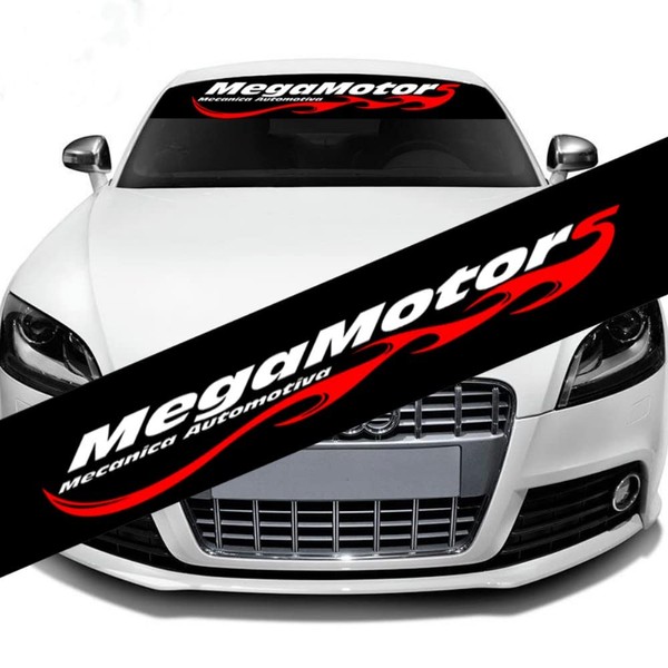 yzyshangmao PVC Material MEGAMOTOR Alphabet Front Windshield Reflective Light Sticker