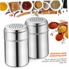 LABRIMP Salt Container Spice Bottle Set Stainless Steel Condiment Jars
