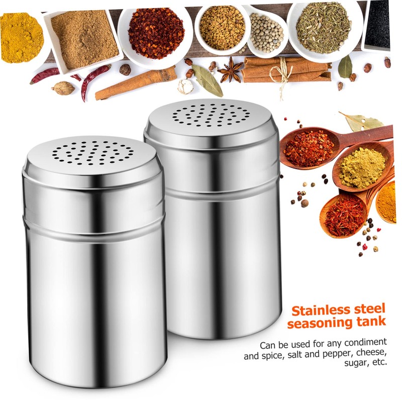 LABRIMP Salt Container Spice Bottle Set Stainless Steel Condiment Jars
