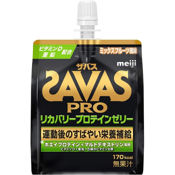 SAVAS Meiji Recovery Protein Jelly, Mixed Fruit Flavor, 6.3 oz (180 g)