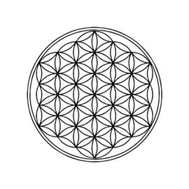 Newstamps Stamp Flower of Life Motif Stamp Made of Wood & Rubber for Cards and Gifts Making, Wooden Stamp for Scrapbook, Textile Stamp, Decoration, Friends