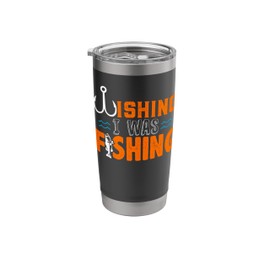 Wishing I Was Fishing Fisherman Hook Long Sleeve Tshirt Stainless Steel Insulated Tumbler