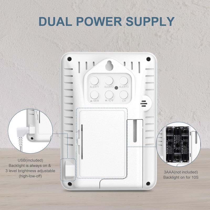 AnkiloIndoor Outdoor Thermometer Hygrometer Weather Stations, Digital Hygrometer Wireless Indoor