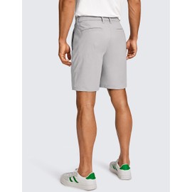 CRZ YOGA Men's All Day Comfy Golf Shorts - 7" Stretch Lightweight Casual Work Flat Front Shorts with Pockets Gull Gray 34