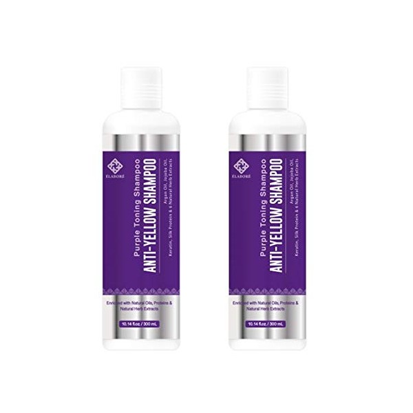 Elabore 2 Pack Purple Toning Shampoo - Anti Yellow Shampoo 10.14fl.oz/300ml