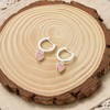 Philip Jones Rose Quartz Gemstone Heart Charm Hoop Earrings