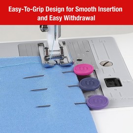 SINGER Decorative Flat Head Pins, Size 24, 50 Count: Assorted Colors, Rust-Resistant Nickel-Plated Steel Pins for Sewing, Quilting, and Crafts