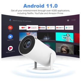 Safego Mini Projector Portable, Smart WiFi Projector with Bluetooth, 4K/ 200 ANSI Lumen TV Home Movie Projector, Support 5G WiFi6 Wireless Connection, Compatible with Android/Smart phone/Tablet/Laptop