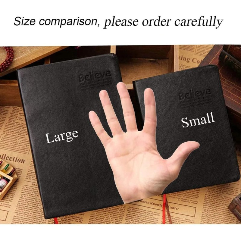 Lemical Black B6 Notebook 720 Pages Thick Leather Journal Gift
