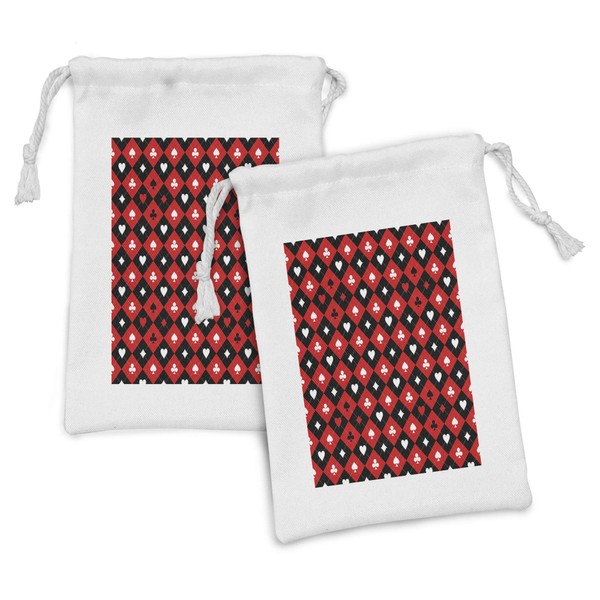 Lunarable Poker Tournament Fabric Pouch Set of 2, Card Suit
