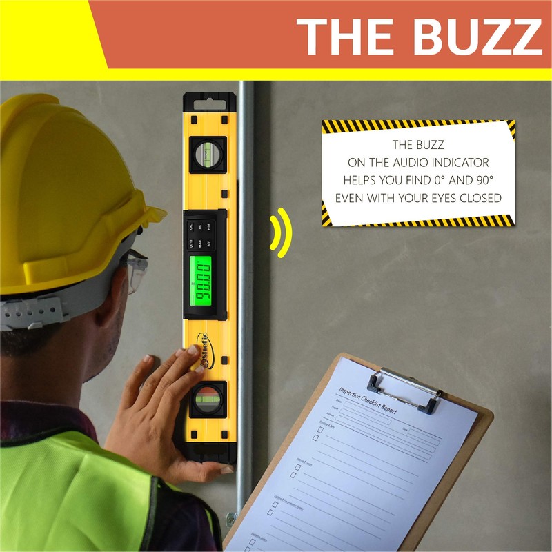Shefio Digital Level - 18 Inch Magnetic, IP54 Dustproof and