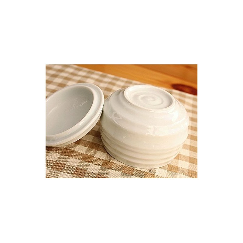 Acorn White Cup with Lid (Japanese Tableware, Western Tableware, White