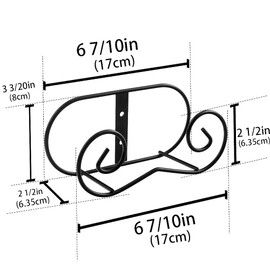 HCHLQLZ Pack of 2 Black Metal Wall Plate Holder Plate Wall Holder Plate Hanger for Wall Picture Hooks L