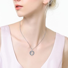 ROMANTICWORK Animal Mother Daughter Necklace 925 Sterling Silver Koala Panda Rabbit Seahorse Giraffe Heart Pendant Necklace Mother Daughter Jewellery Gifts for Mum Daughter, Sterling Silver