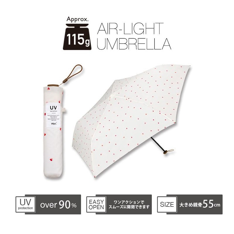 (2024) Wpc. Rain Umbrella, Ultra Lightweight [Air-Light] Bicolor Petite Heart