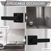 Probrico 2 Pack Square Door Lever Privacy Door Lock Handleset