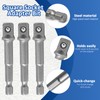 Uenhoy 10 Pack 3/8" Impact Adapter Set, Silver Square Socket