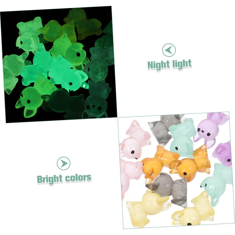 Mipcase 12Pcs Glow Dark Miniature Dog Statues Cute Puppy Ornaments