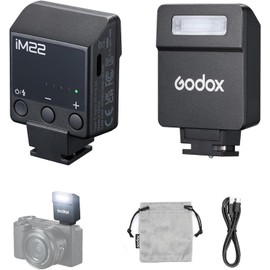 Godox IM22 Mini Camera Flash,3s Recycle Time,440 Full Power Flash Time Built in Lithium Battery for Fuji,for Canon,for Nikon,for Sony, for Olympus Camera(iM22)