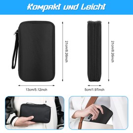 Double Layer Electronic Organiser, Travel Cable Bag, Portable Electronic Storage Bag, Universal Waterproof Cable Carry Bag, Black, black, Functional