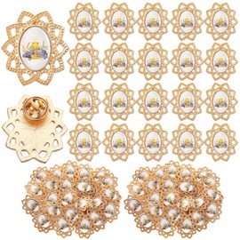 Yinkin 24 Pcs First Communion Lapel Pins Gold Chalice with Grapes and Wheat Enamel Pins Bulk Minister Catholic Religious of Holy Communion Pin Christian Inspirational Lapel Pin for Girl Boy Gifts