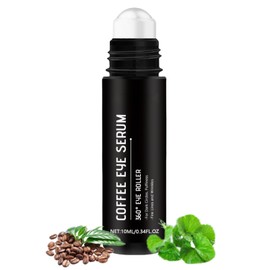 Caffeine Eye Serum for Men, Eye Roller for Dark Circles and Puffiness, Hydrating Eye Cream Anti Aging with 360° Massage Ball, Reduces Fine Lines & Wrinkles, Removes Eye Bags, Men Skincare, 10ml