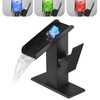 Bathroom Sink Led Faucet Waterfall Spout Black RGB 3 Colors