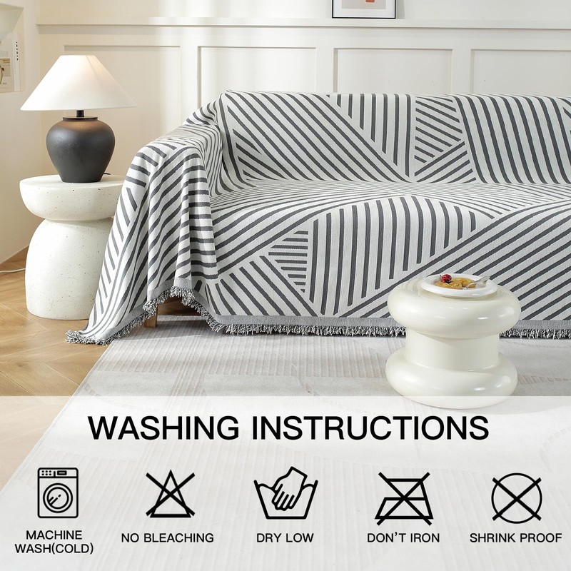 YSTELLAA Sofa Throw Blanket 2-Seater, 180 x 280 cm, Chenille