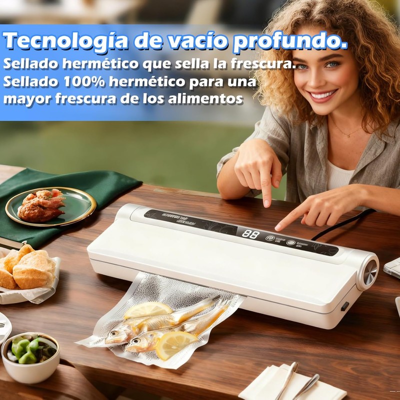 Selladora al Vacio Profesional EMAGIE para Alimentos con Pantalla LED