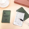 ROOMHUAWAY Pack of 4 Green Waterproof Notebook, Small Portable Pad