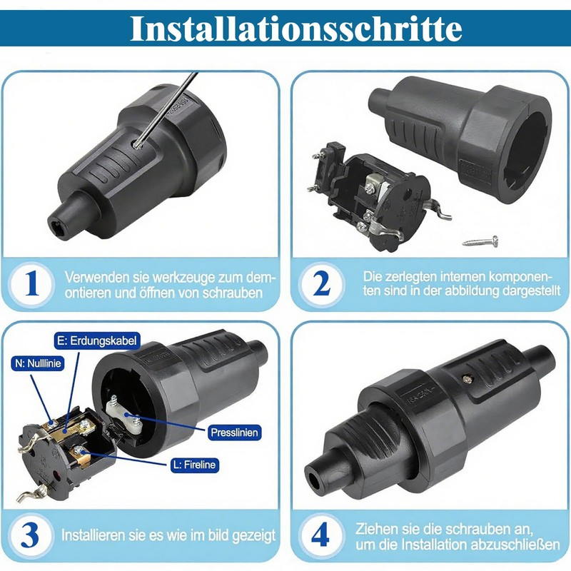 MejaRizon Schuko Coupling, Pack of 2 Schuko Plug Coupling with