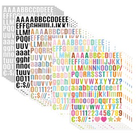 4620 Letter Stickers 30 Sheets Alphabet Stickers 0.5in Vinyl Self-Adhesive Number Alphabet Stickers, Mailbox Numbers Labels DIY Crafts Art Making, Decals for Sign,Notebook (Blackbody,Multiple Colors)