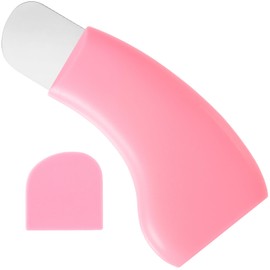 Winsyison Manual Face Spatula with Cap, Metal Face Scrubber for Nose, Reusable Facial Scraper for Men & Women- Pink