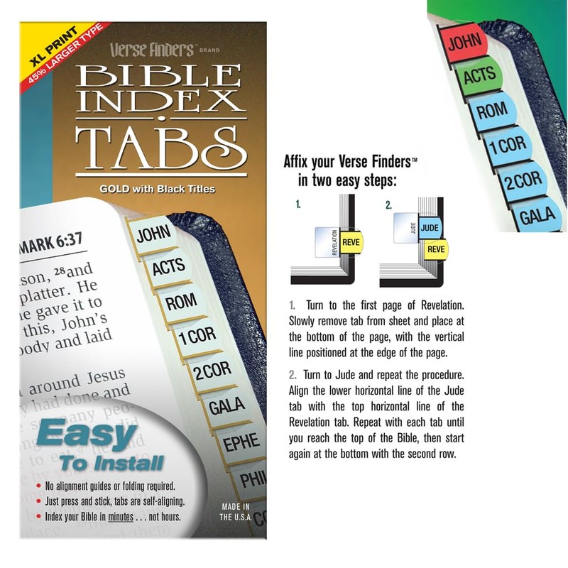 Verse Finders Thin Pack XL Print Rainbow Bible Tabs