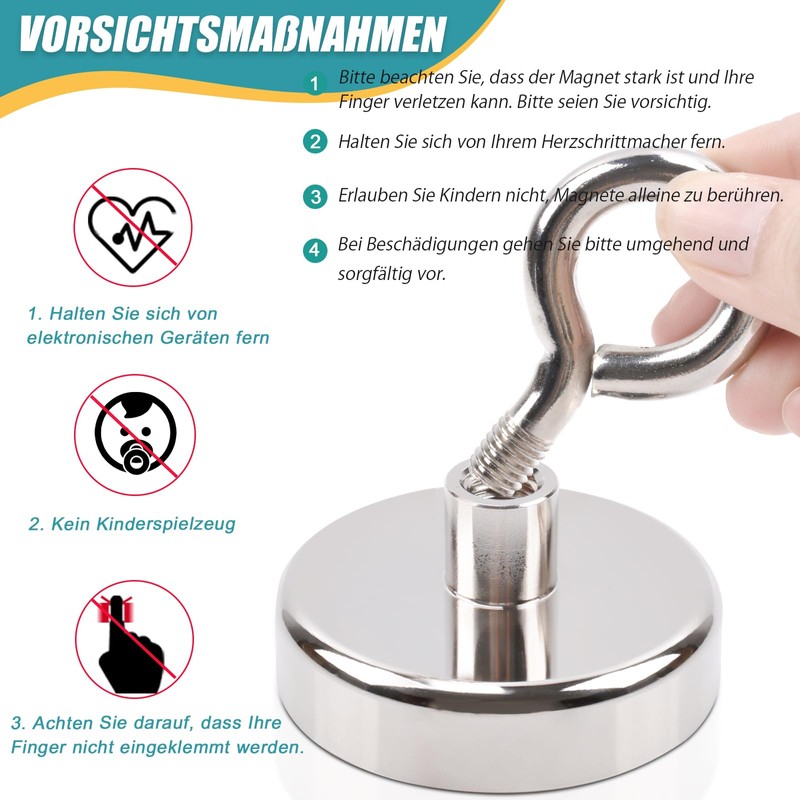 FPMYB Pack of 6 Magnetic Hooks, Extra Strong Magnetic Hooks,