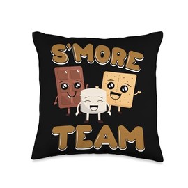 S'more Team Boys Girls Cute Marshmallow Chocolate Cracker Throw Pillow