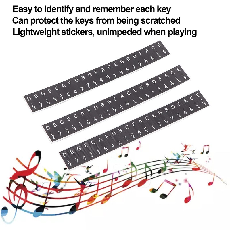 17 Keys Kalimba Stickers, Music Notes Decoration, Key Stickers, Paper