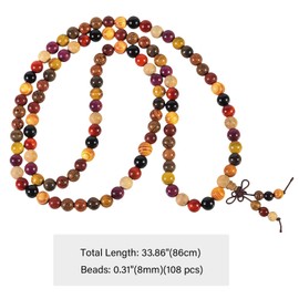 Nupuyai 108 Mala Beads Player Wood Bracelet Men Women, Beaded Wrap Bracelet Tibetan Necklace Meditation Yoga Jewelry