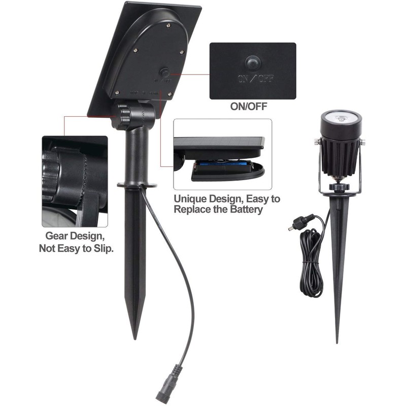 T-SUN LED Landscape Solar Spotlights, Waterproof Outdoor Solar Lights Auto
