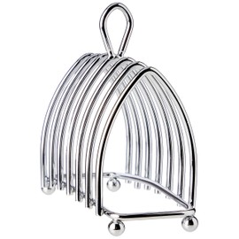 KitchenCraft Toastständer, Edelstahl verchromter Toasthalter für sechs Scheiben, 12,5 x 6,5 x 10 cm, 1 Stück