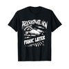 Procrastinate Now Panic Later Lazy Raccoon T-Shirt