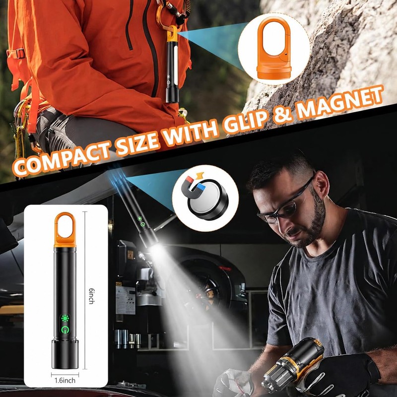 Rechargeable Led Flashlight High Lumens,30W Super Bright Flashlight,2000 Lumen Magnetic
