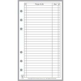 Personal Size to Do List Planner Insert, Sized and Punched for Filofax Personal Notebook (3.7" x 6.75")