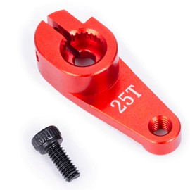 WEFEINO 2Pcs 25T Servo Horn 15mm 18.5mm Metal 25 Teeth Steering Servo Arm Compatible with 1/10 RC Off-Road Crawler Drift Racing Car (15mm 25T)