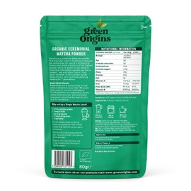 Green Origins Organic Japanese Ceremonial Matcha Green Tea Powder 80g