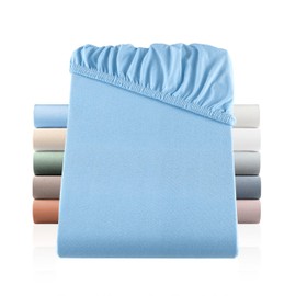 BaSaTex Organic Jersey Fitted Sheet, 100% GOTS (Global Organic Textile Standard) Certified Cotton, Fitted Sheet in All Sizes, Children's and Baby Beds, 60 x 120 – 70 x 140 cm, Anthracite