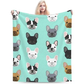 CZ-XING French Bulldog Printed Wall Hanging Tapestry French Bulldog Face Throw French Bulldog Blanket Dog Soft Cozy Flannel Camping Office Travel