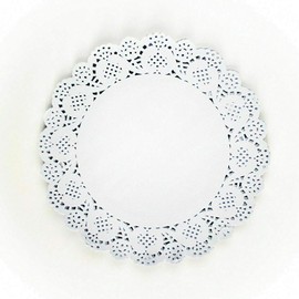Happium Happium 100 Pcs White Cake Decorating Pads Lace Paper Doilies 9.5'' (24cm) Doilies Disposable Paper Placemats Cake Packaging Pads for Wedding Tableware Food Decoration